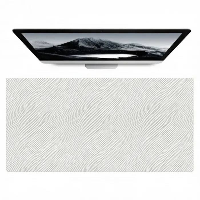 Golven - Ribbels - Wit Muismat XXL klein 681 -zzz3d
