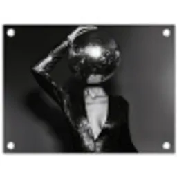 Discobal - Gezicht - Glamour - Zwart tuinposter los doek klein -3d