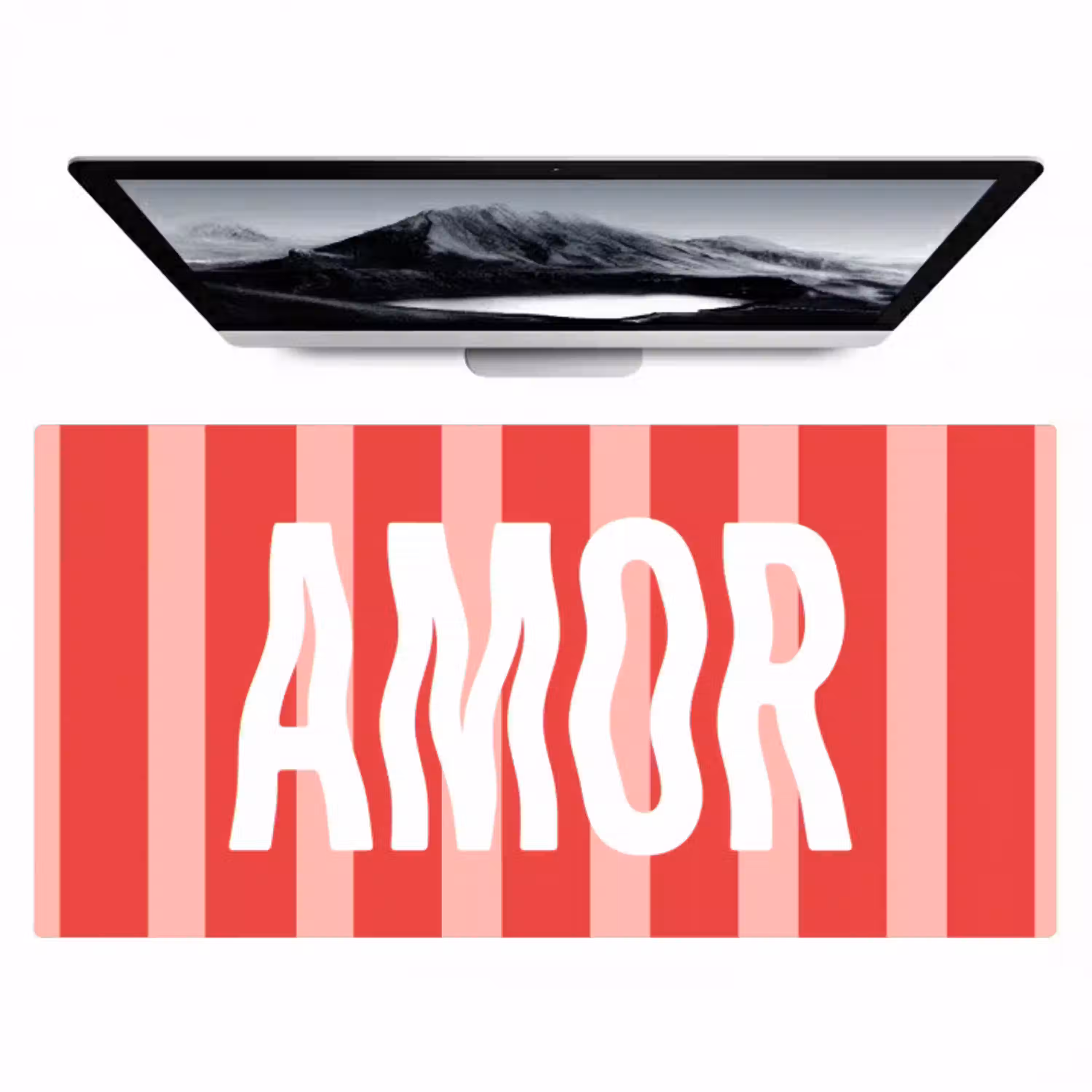 Amor - Strepen - Rood - Roze Muismat XXL klein -zzz3d