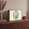Lijst - Bloemen - Lichtblauw - Illustratie Light Box met batterij (Wandlamp) middel -sfeer2