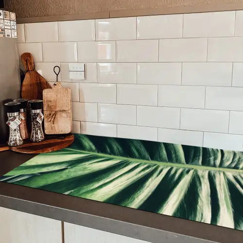 Bladeren - Tropisch - Jungle Inductie beschermer vinyl 3mm groot -sfeer3