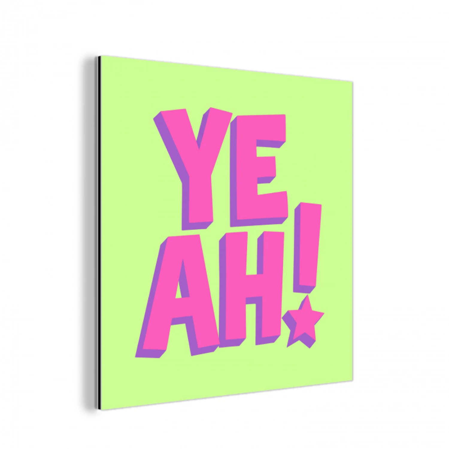 Groen - Neon - Quote aluminium wit klein -3d