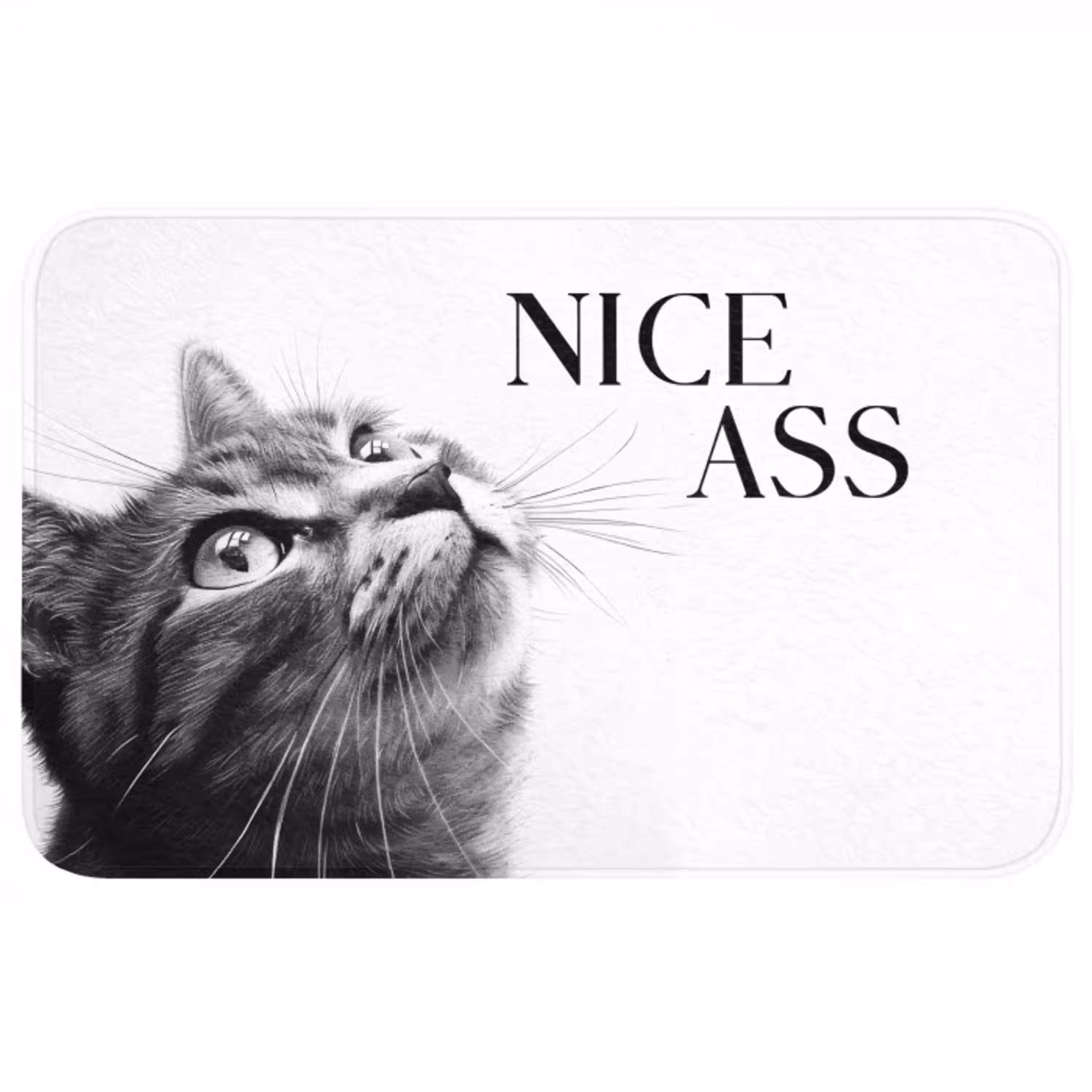 Katten - Nice ass - Quote - Zwart wit - Spreuken Badmat middel -3d