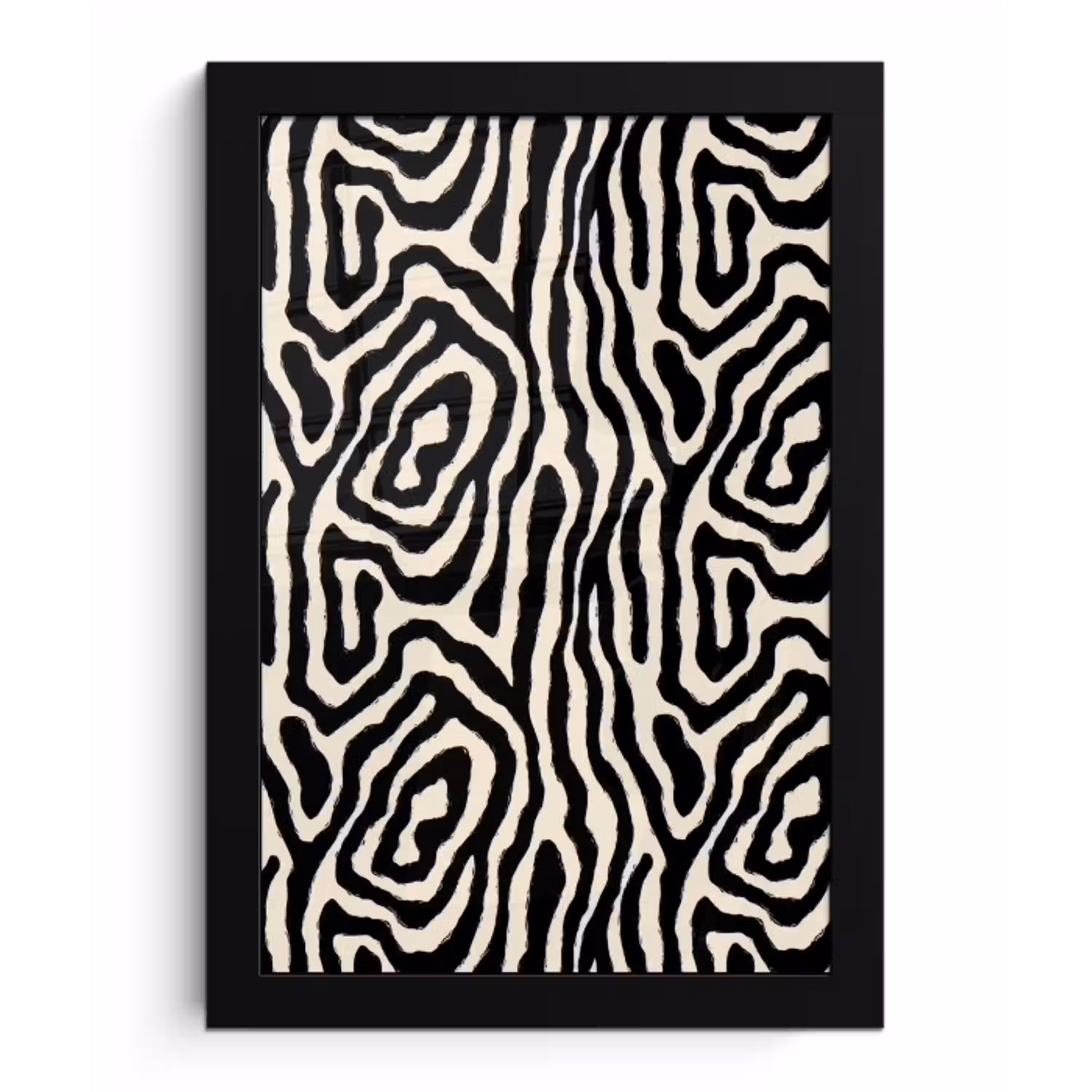 Zebra - Zwart - Abstract fotolijst zwart zonder passe partout klein 224 -3d
