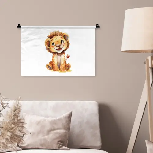 Leeuw - Baby dier Wandkleed katoen klein -sfeer4