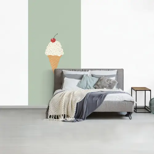 Illustratie - Ijsje - Spikkels - Kers fotobehang vinyl groot -slaapkamer