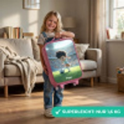 Jongen - Voetbal - Stadion - Zonlicht Kinderkoffer - Roze klein -sfeer2_DE