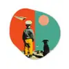 Retro - Jongen - Hond - Rood - Groen Wandcirkel Organisch Forex 3mm klein -3d