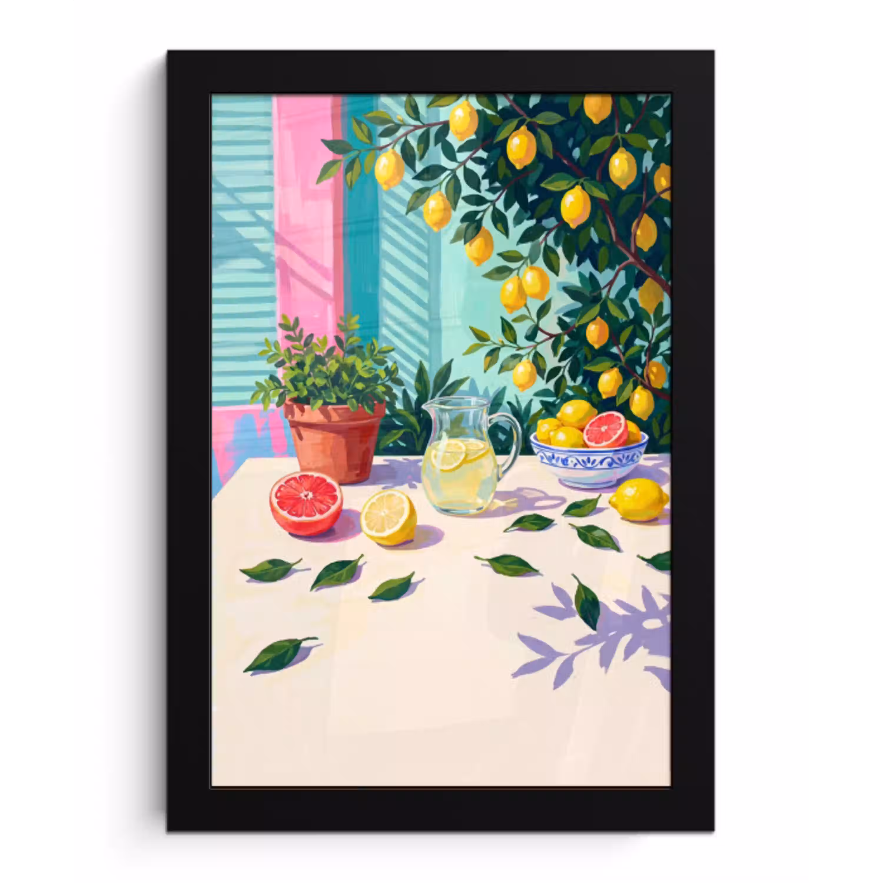 Citroen limonade zomer fotolijst zwart zonder passe partout klein -3d