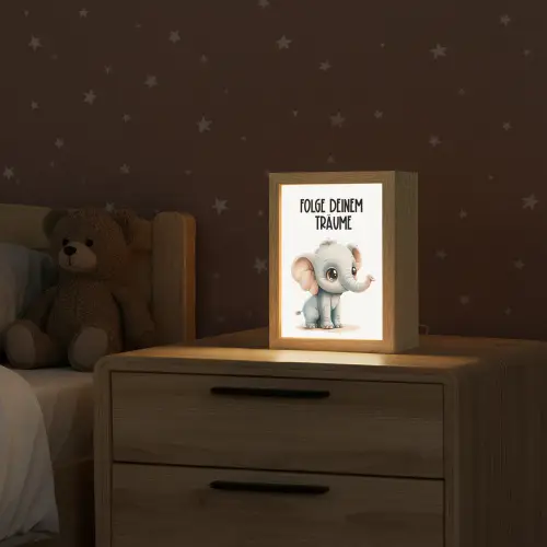 Olifant - Volg je dromen - Quote - Dier Light Box met kabel klein -sfeer1_kind
