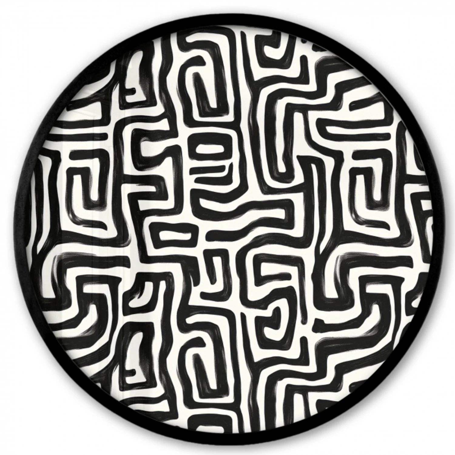 Grafisch - Lijnen - Zwart - Wit Fotolijst rond zonder passe partout klein 856 -3d