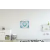 Hartvormig - Tie dye - Pasteltinten - Lichtgroen textielposter latten blank klein -kinderkamer