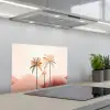 Palmbomen - Heuvels - Minimalistisch - Zachtroze keuken achterwand spatscherm klein -3d_schuin