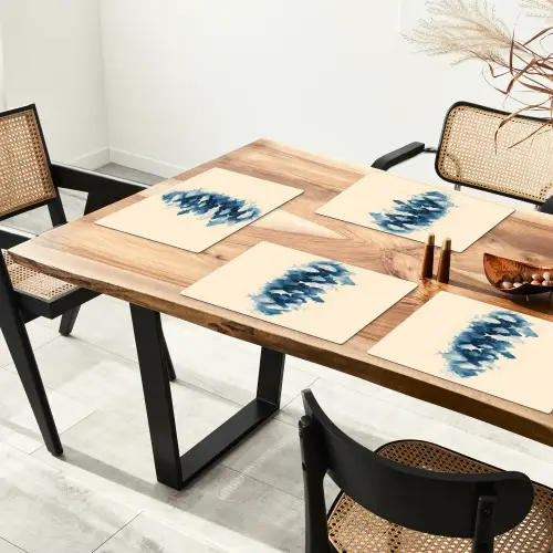 Vissen - Minimalistisch - Blauw Placemat vinyl groot -zzsfeer4_Kitchenyeah-website