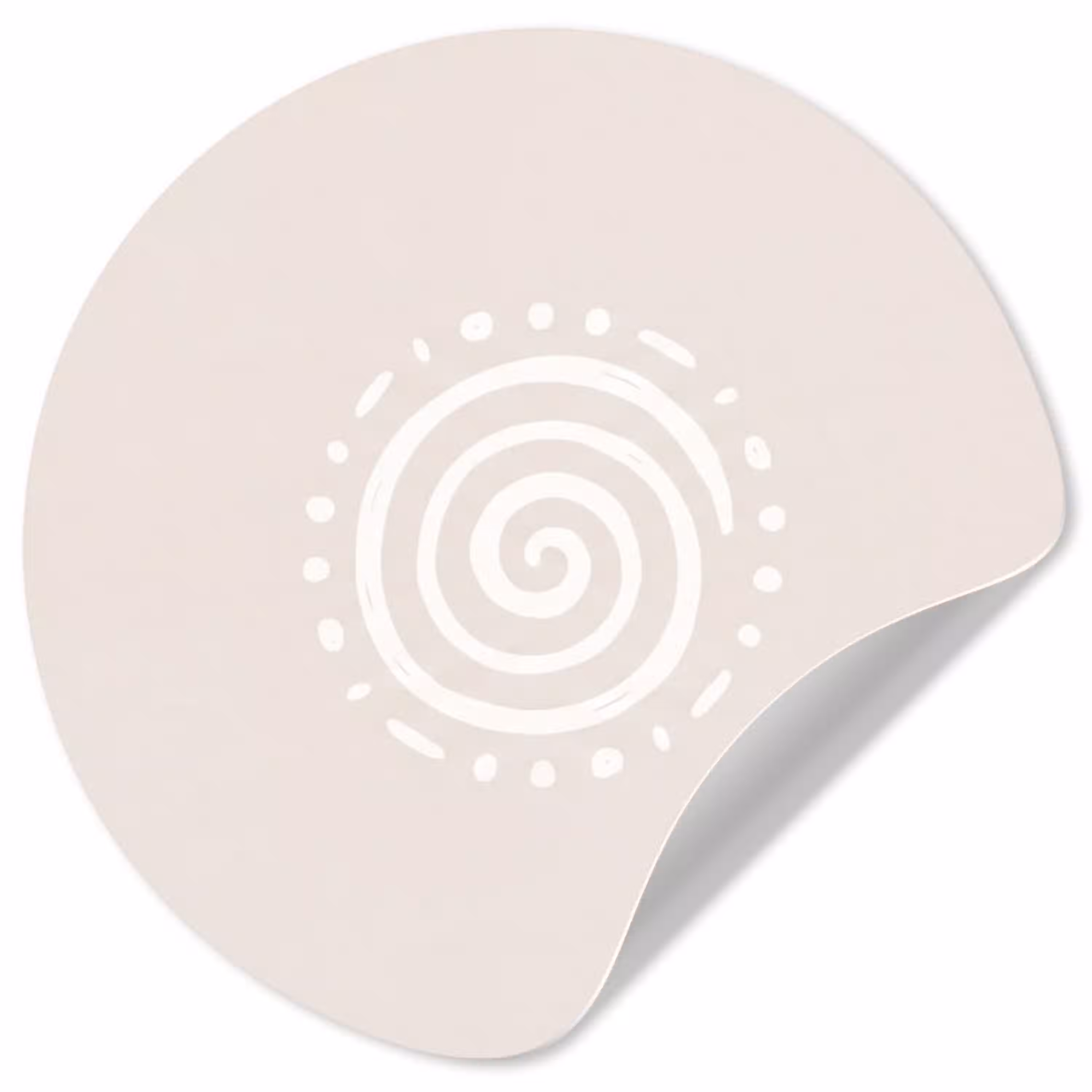 Symbool - Spiraal - Abstract - Minimalistisch - Beige Wandcirkel behangsticker klein -3d