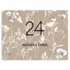 Beige bloemmotief - Klassiek Naambord Rechthoek middel -3d