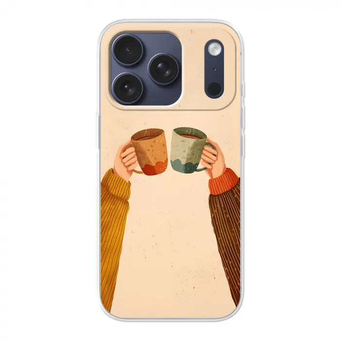 Illustratie - Mokken - Proosten - Bruin Telefoonhoesje iPhone 17 Pro klein -3d