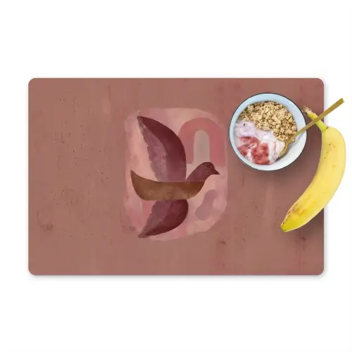 Illustratie - Vogels - Abstract - Roze Placemat vinyl groot -zzzproduct_Kitchenyeah-website
