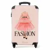 Fashion - Perzikkleurige Jurk NBS - Handbagage koffer - Kinderen Unisex middel -productfoto_recht