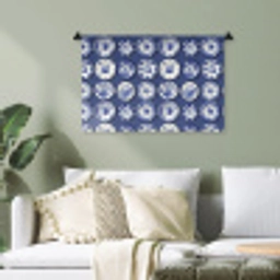 Borden - Floraal - Blauw Wandkleed katoen klein 269 -sfeer7
