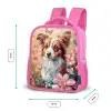 Hond in bloemenveld met vlinders Kinderrugzak - Roze middel -productfoto_formaten