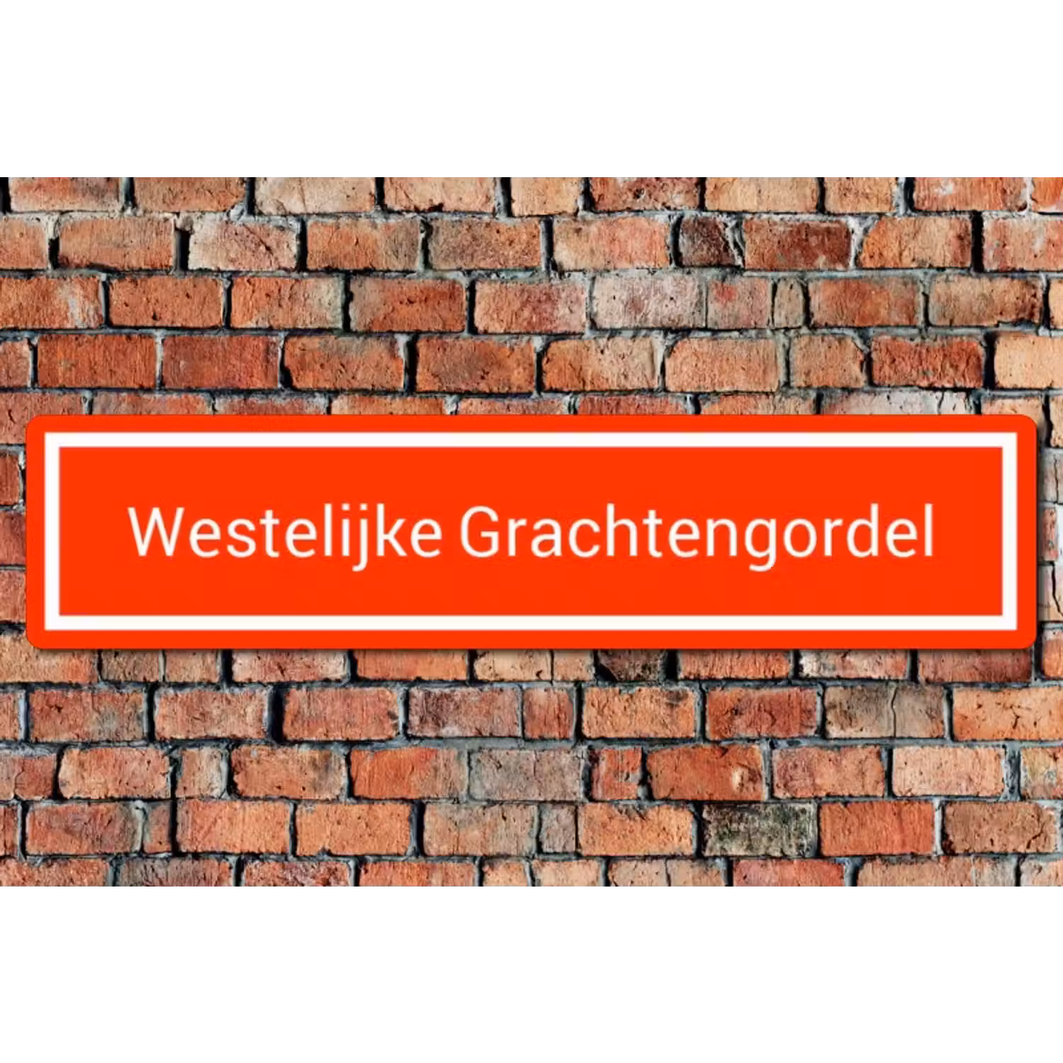 Straatnaambord rood - Vierkante hoeken
