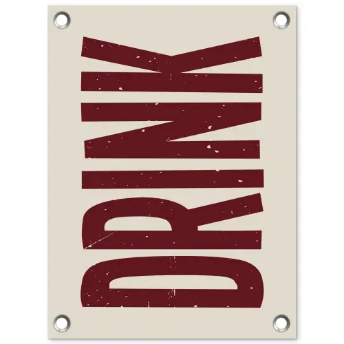 Rood - Vintage - Decoratie - Japandi tuinposter los doek klein -3d