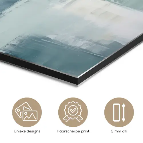 Verf - Moderne kunst - Abstract - Grijs aluminium wit klein -closeup_NL