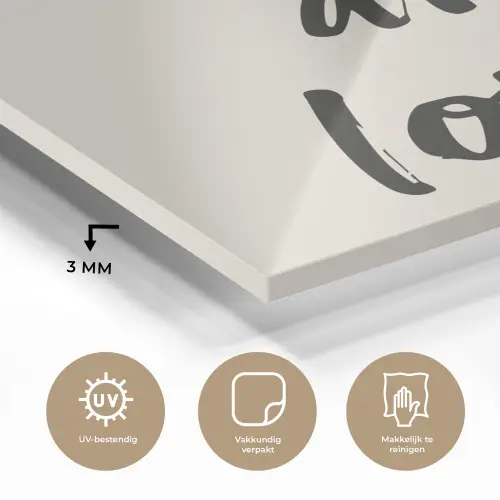 Minimalistisch - Beige - Love plexiglas 5mm klein -sfeer2