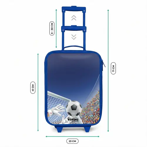Keeper die een voetbal tegenhoud Kinderkoffer - Blauw klein -productfoto_formaten