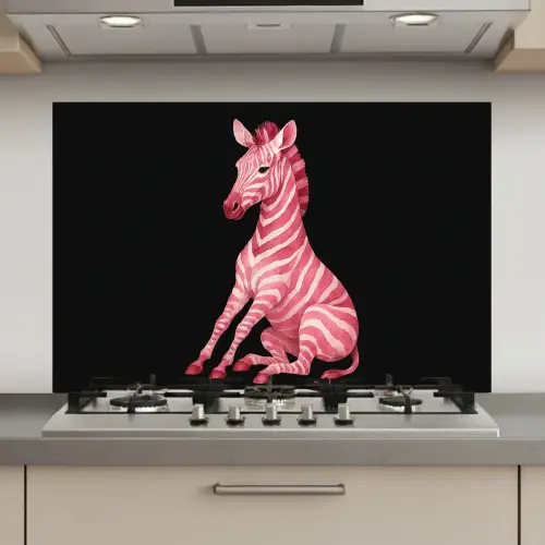 Zebra - Roze - Gestreept keuken achterwand spatscherm klein -3d_website