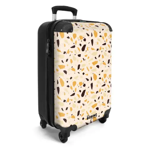 Terrazzo patroon geel NBS - Handbagage koffer - Kinderen Unisex middel -productfoto_3d