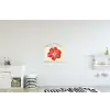 Rode hibiscusbloem - Textuur achtergrond - Beige textielposter latten blank klein -kinderkamer