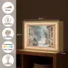 Bos - Winter - Bomen - Natuur - Pad - Doorkijk Light Box met batterij (Wandlamp) middel -USP_websiteoverzichtNL