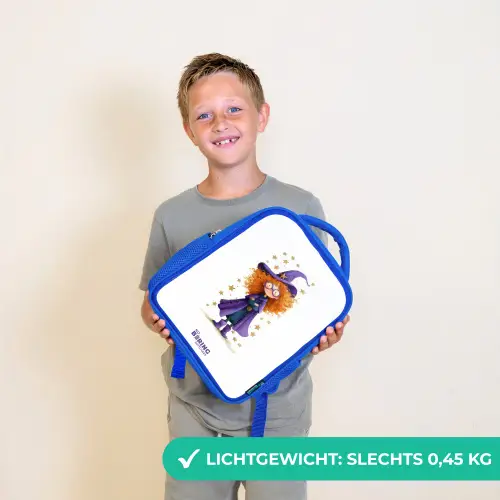 Sterrenmagie met krullen Kinderrugzak - Blauw middel -sfeer1_NL
