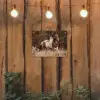 Paard - Bruin - Gras tuinposter los doek klein -sfeer1