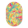 Geel - Roze - Blauw - Retro Wandcirkel Ovaal Glas middel -3d