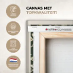 Groen - Vogel  - Bloemen KitchenYeah - Keuken - Canvas klein -zcloseup