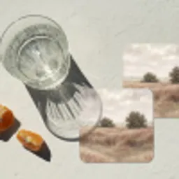 Landschap - Minimalistisch - Beige onderzetter kurk middel -sfeer4