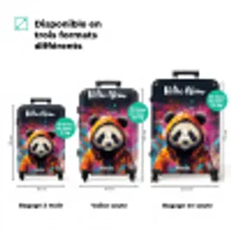Panda met Oranje Jas en Verfspetters NBS - Handbagage koffer - Kinderen Unisex middel zzzzzzVergelijking_3FR