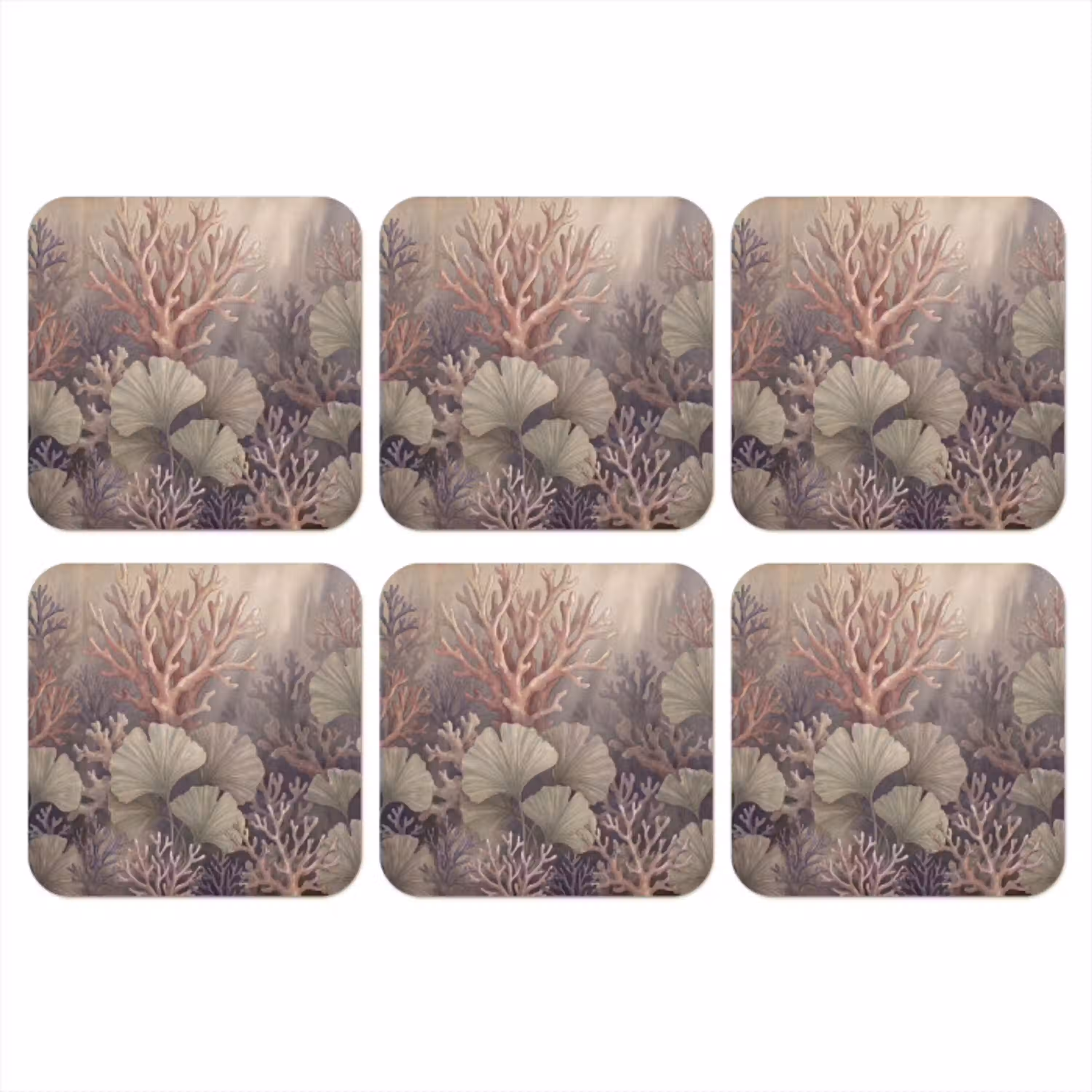 Plant - Bladeren - Zee - Illustratie - Groen onderzetter kurk middel -3d