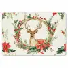 Kerstkrans - Hert - Hulst - Rood Placemat vinyl groot -zzsfeer1_Kitchenyeah-website