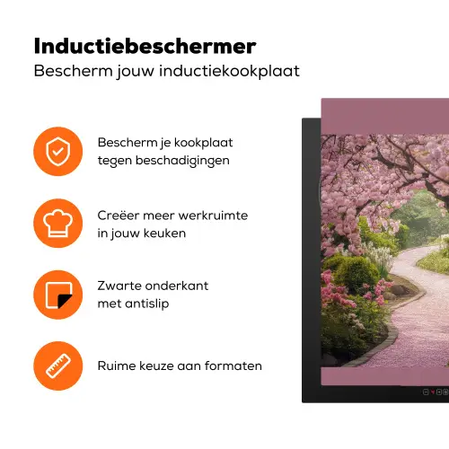 Kersenbloesem - Natuur - Sakura - Pad - Japanse tuin Inductie beschermer vinyl 3mm middel -zzzzzzz-td-ups