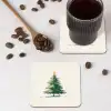 Kerstboom - Illustratie - Ster - Sneeuw onderzetter kurk middel -sfeer2