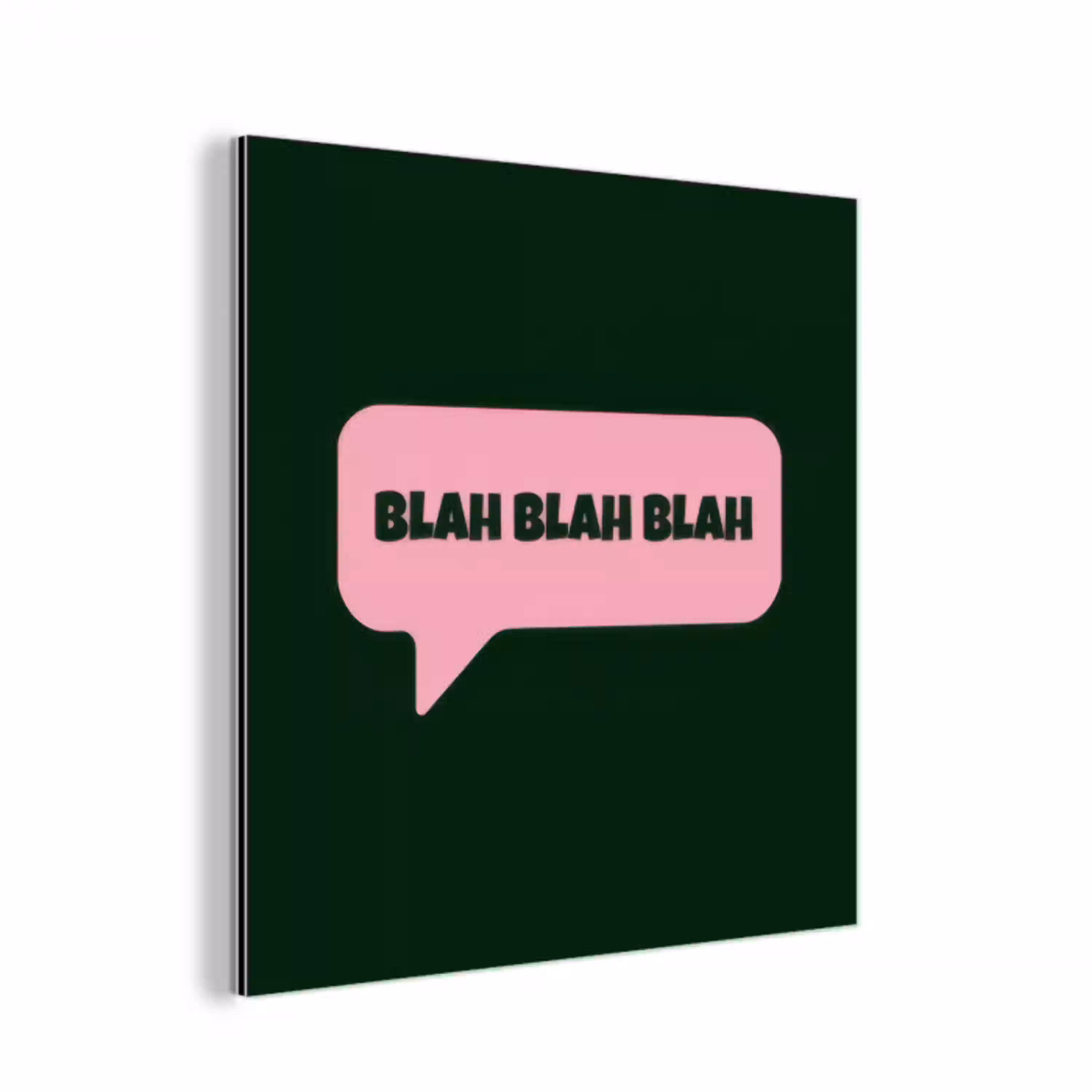 Tekstwolk - BLAH BLAH BLAH - Roze aluminium wit klein -3d