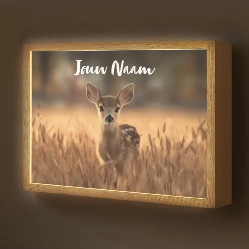 Hert - Graanveld - Bruin Light Box met batterij (Wandlamp kind) middel -z3d_website