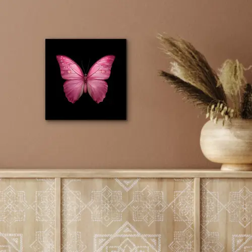 Vlinder - roze - Elegant aluminium wit klein -sfeer4