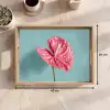 Blad - Anthurium - Stippen - Roze Dienblad Rechthoek middel -USP_Formaat