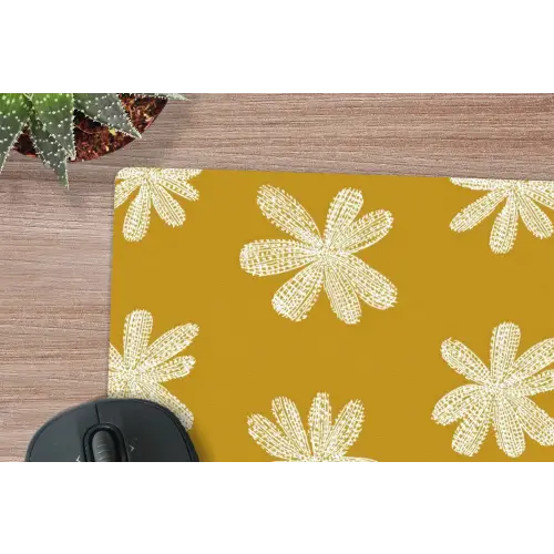 Bloem - Speels - Okergeel muismat rubber klein 262 -closeup