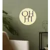 Oh hi - Geel - Monogram Wandcirkel behangsticker klein -sfeer2